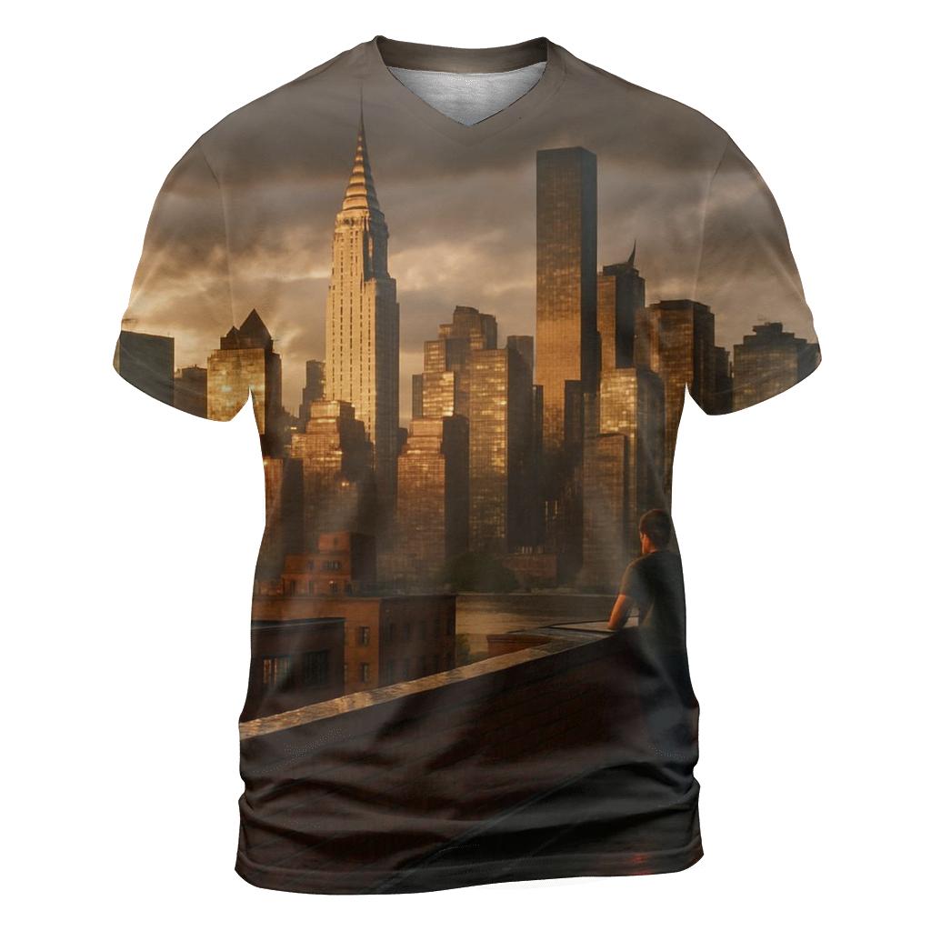 Summer Storm Clearing Over Midtown From Queensboro Rooftops statement graphic shirts