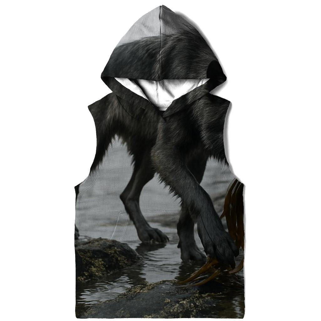 Wolf On The Volcanic Coast Kelp Foraging heavyweight hoodies