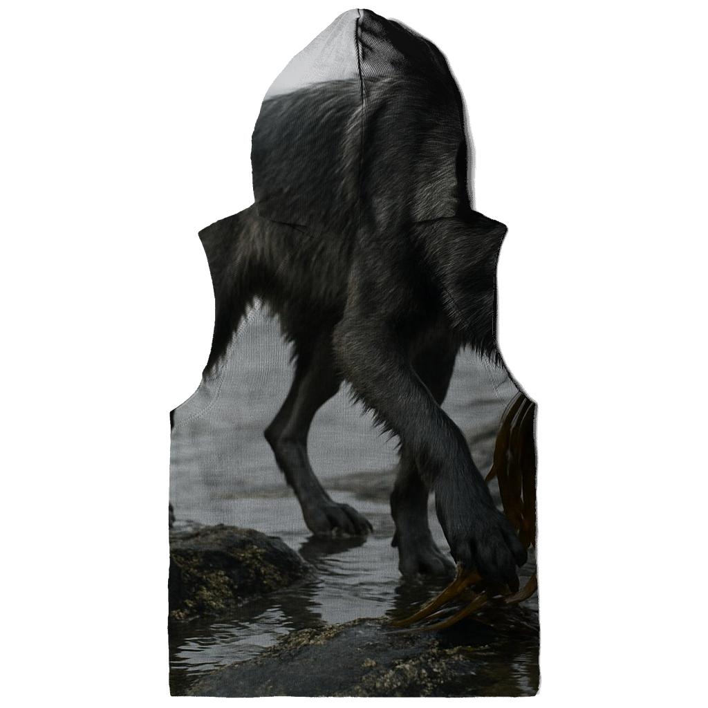 Wolf On The Volcanic Coast Kelp Foraging heavyweight hoodies