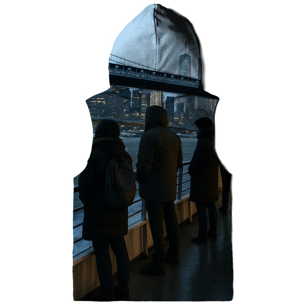 First Ferry Lights Under The Manhattan Bridge premium hoodies