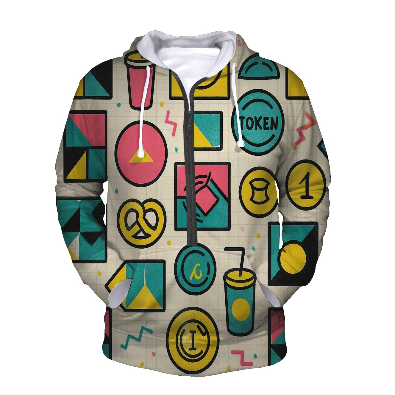 Mall Food Court Neon Tiles embroidered hoodies