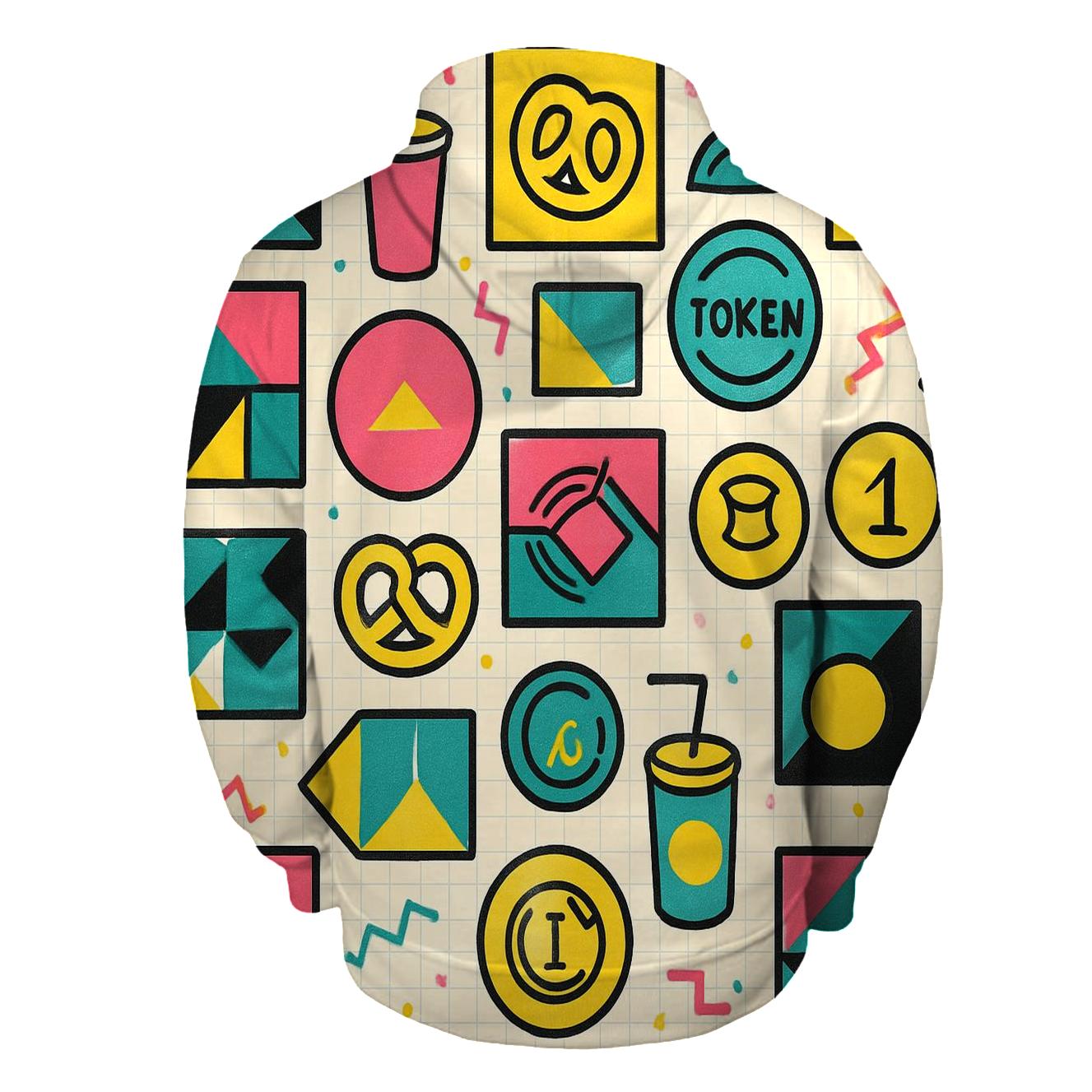 Mall Food Court Neon Tiles embroidered hoodies