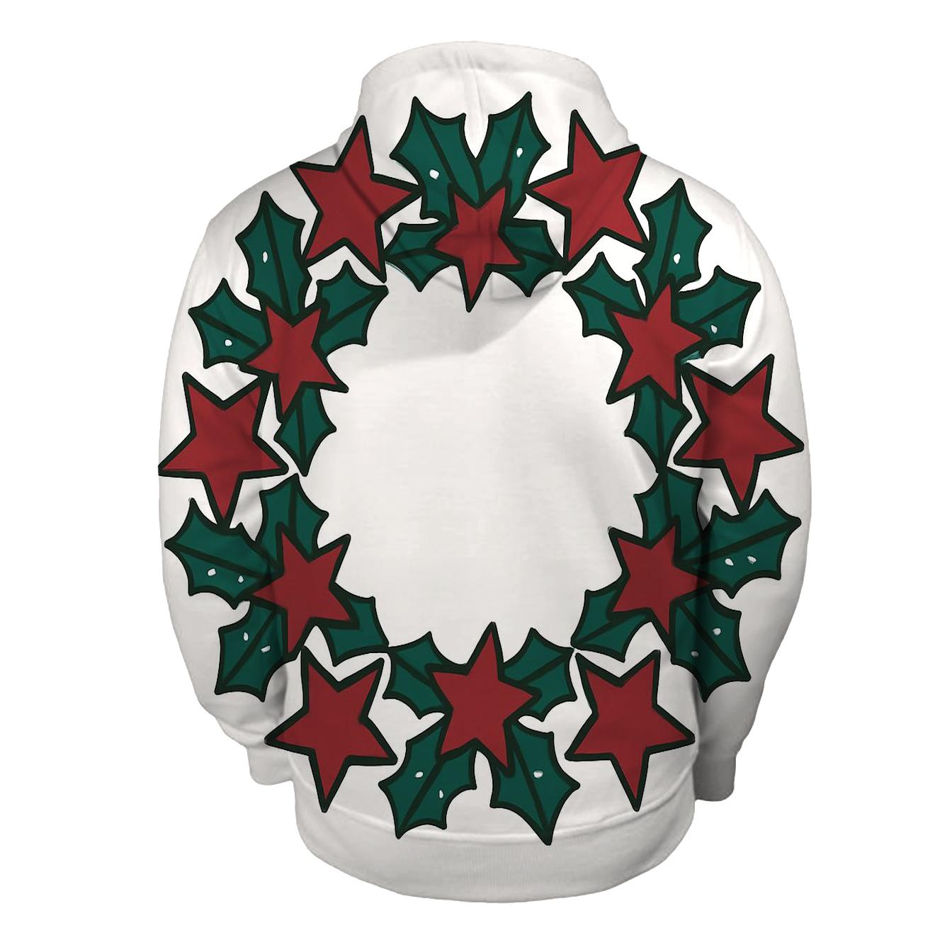 Holly Star Lattice Wreath graphic hoodies