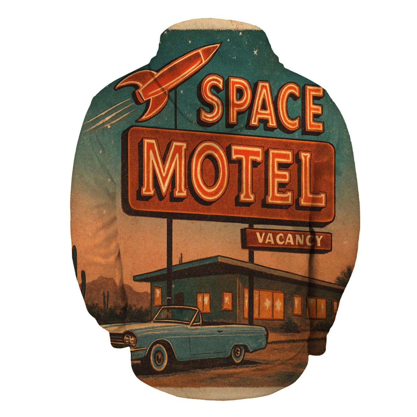 Vintage Space Motel Postcard graphic hoodies