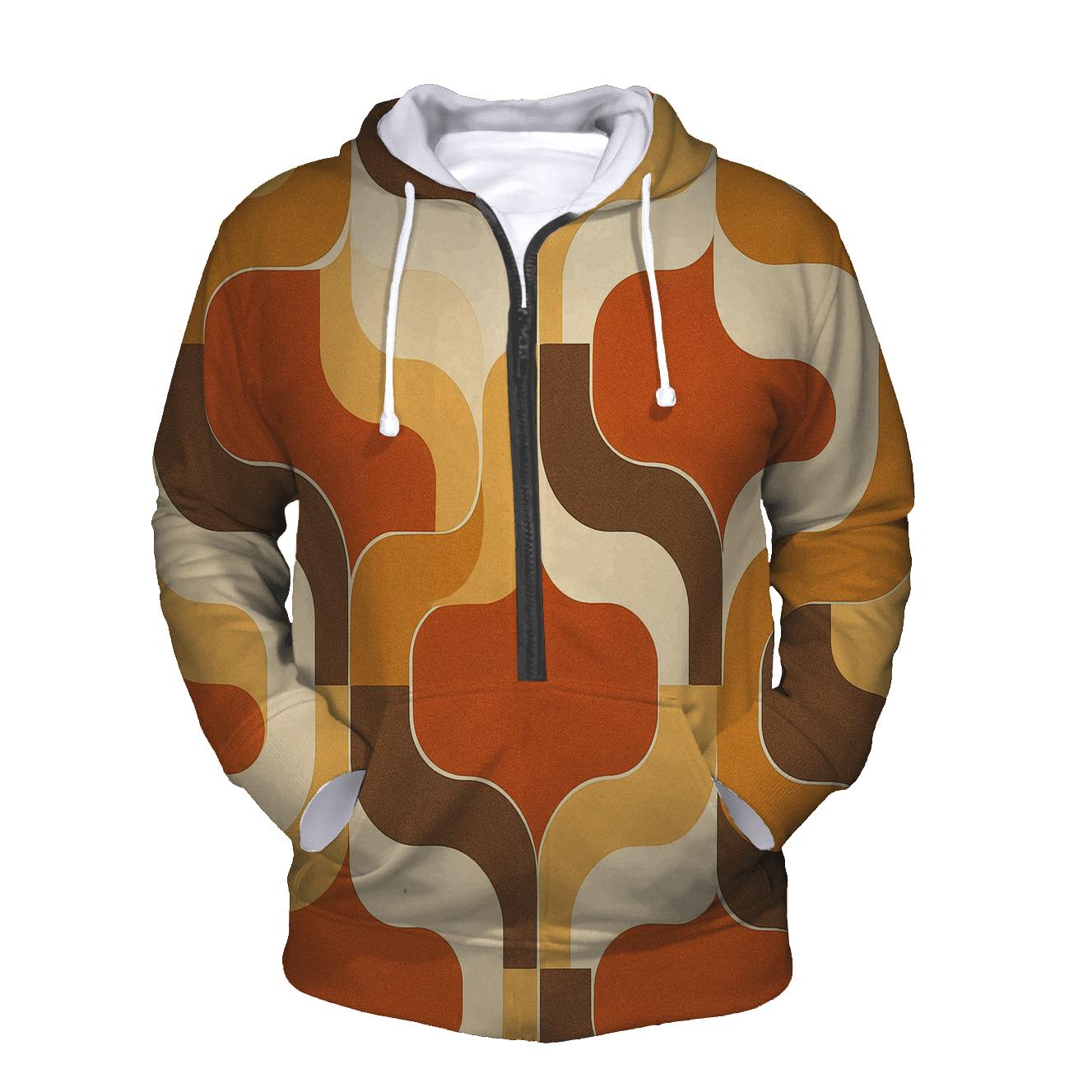 Groovy Terracotta Tilewave lightweight hoodies