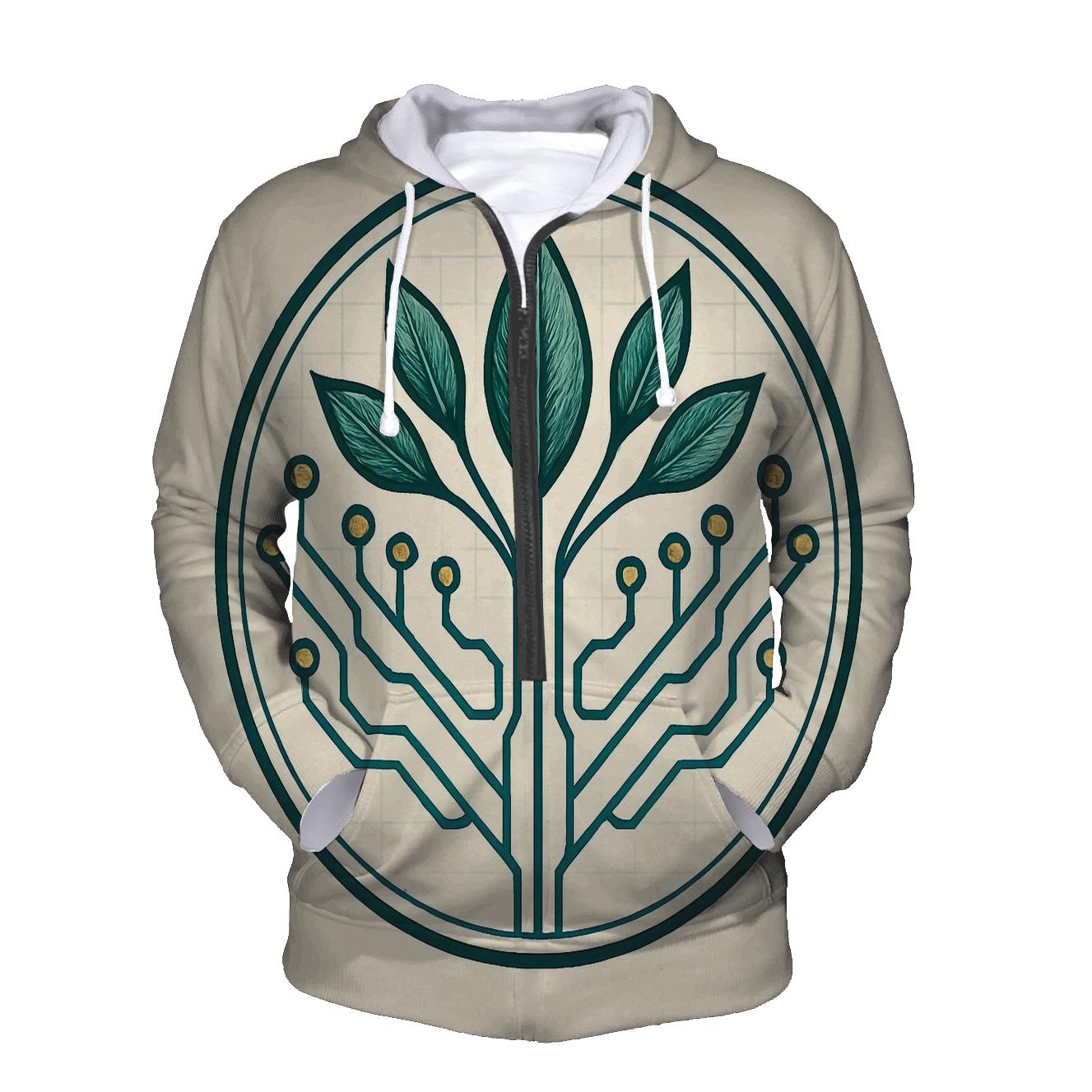 Botanical Circuitry Emblem custom hoodies