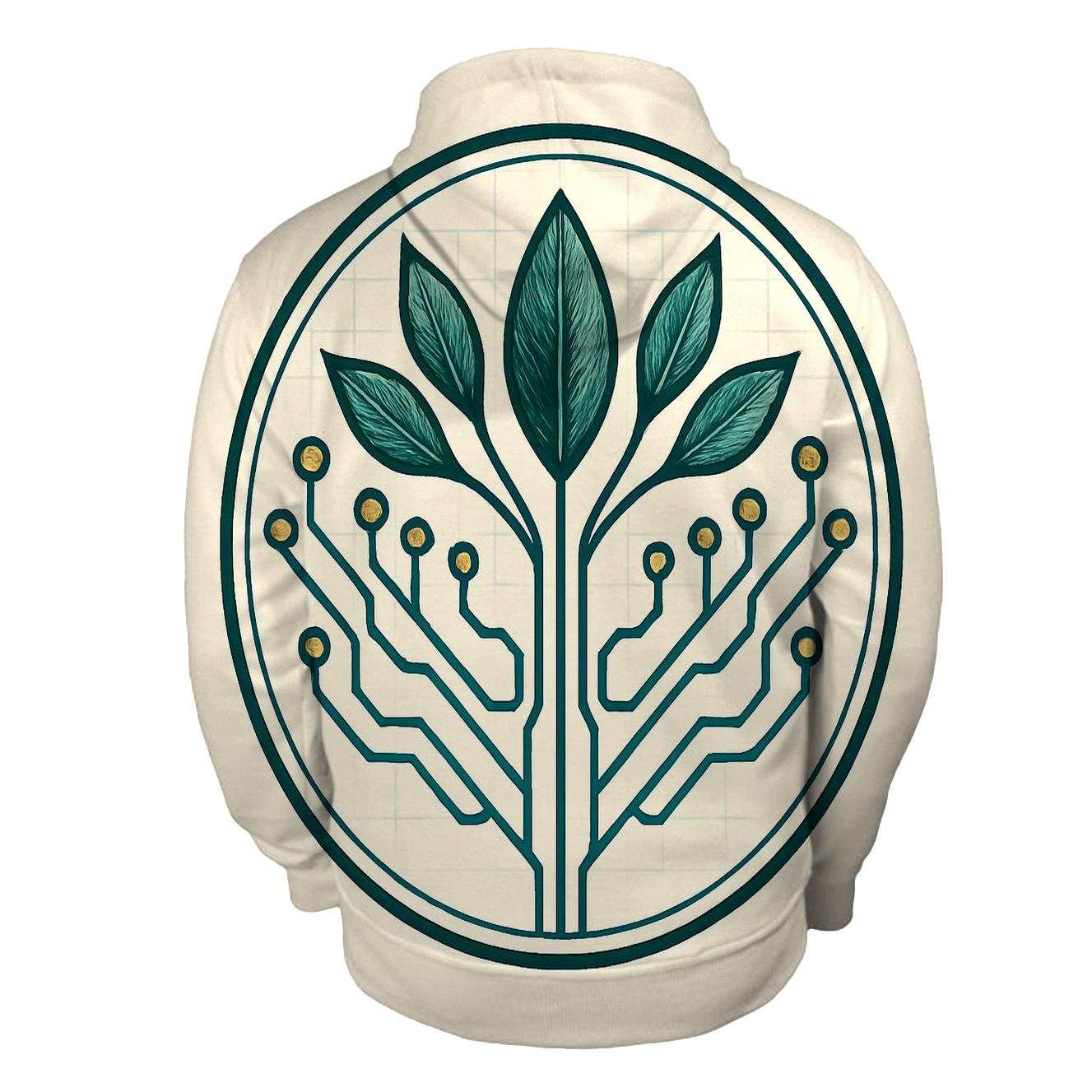 Botanical Circuitry Emblem custom hoodies
