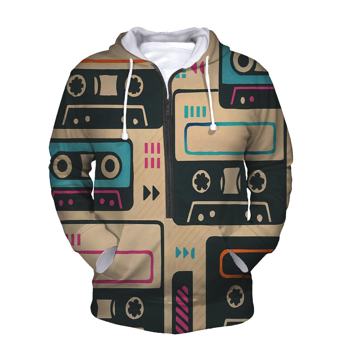 Cassette Mixtape Label Blocks custom hoodies