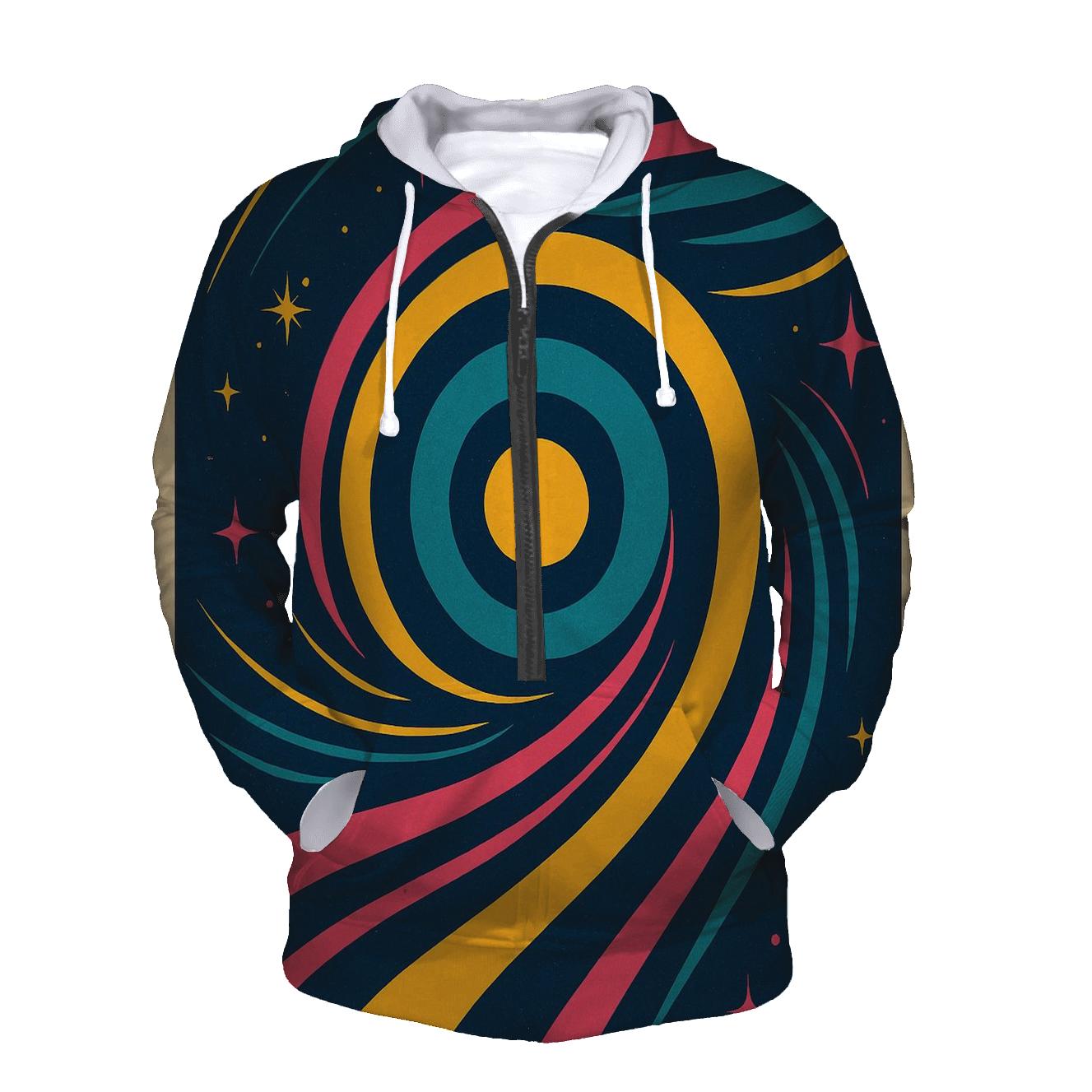 Cosmic Roller Rink Rings zip-up hoodies