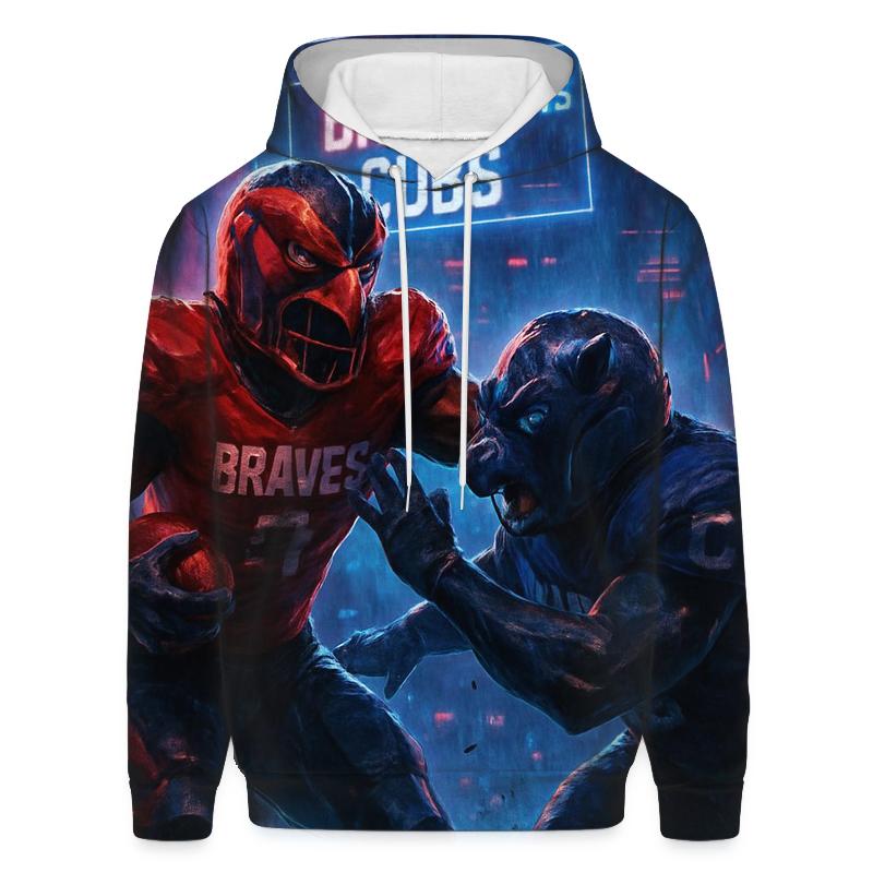 Neon Gridiron Showdown Braves Versus Cubs custom hoodies