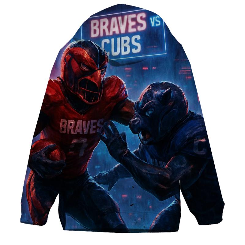 Neon Gridiron Showdown Braves Versus Cubs custom hoodies