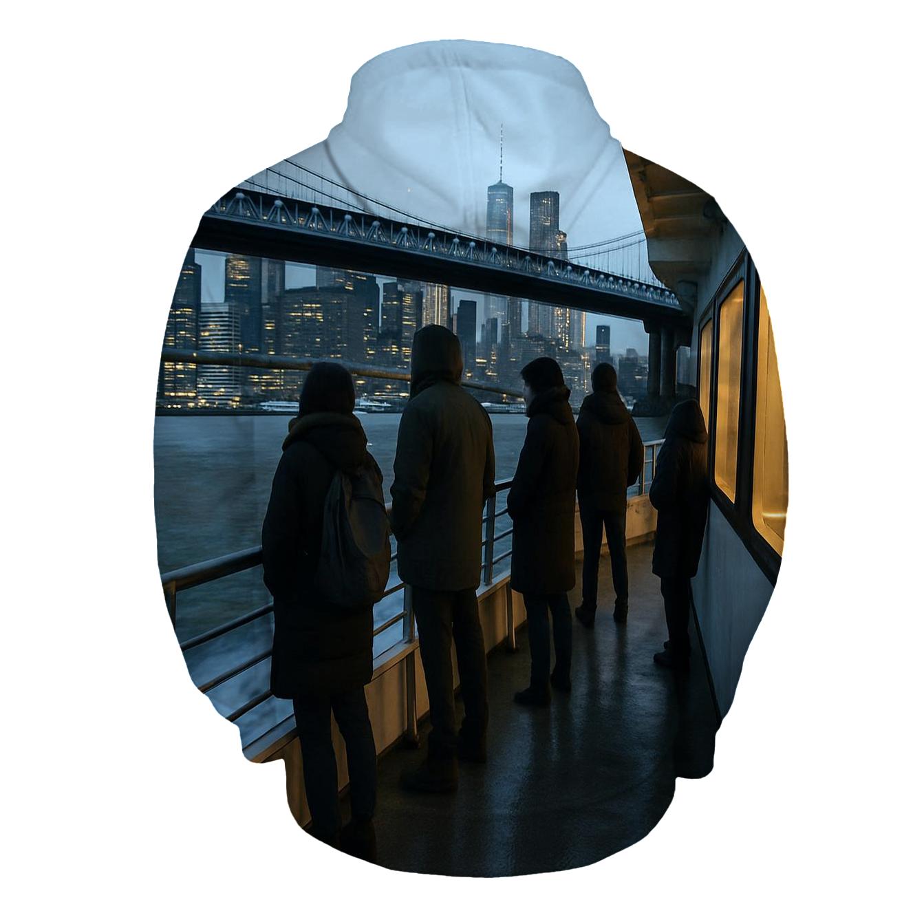 First Ferry Lights Under The Manhattan Bridge graphic hoodies