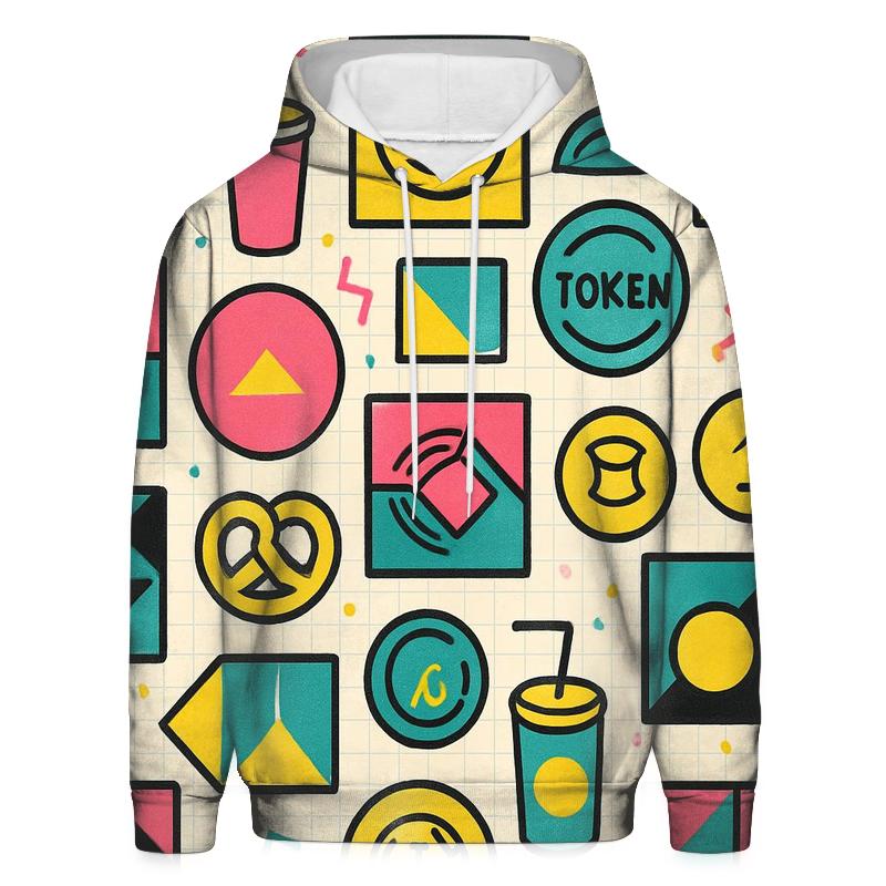 Mall Food Court Neon Tiles lightweight hoodies