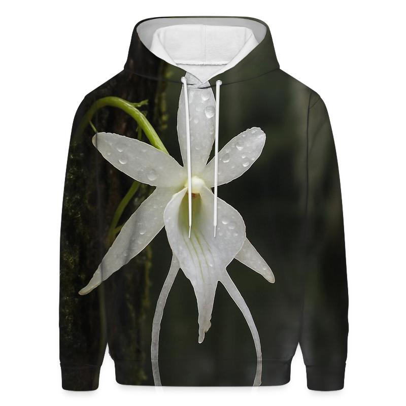 Ghost Orchid After Rain On Cypress Bark custom hoodies
