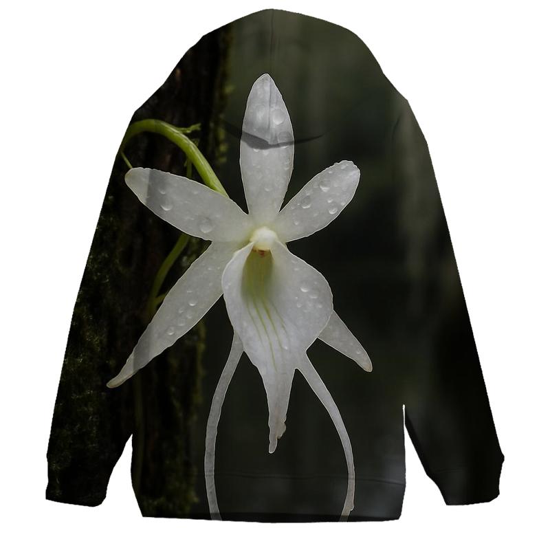 Ghost Orchid After Rain On Cypress Bark custom hoodies