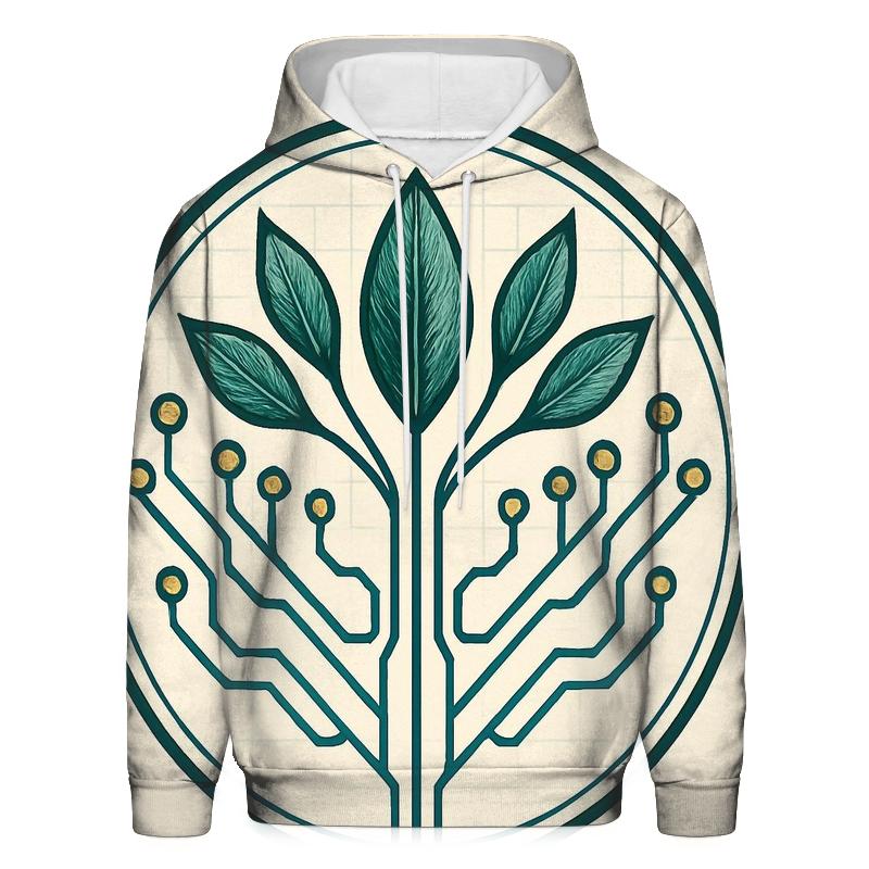 Botanical Circuitry Emblem hoodie designs