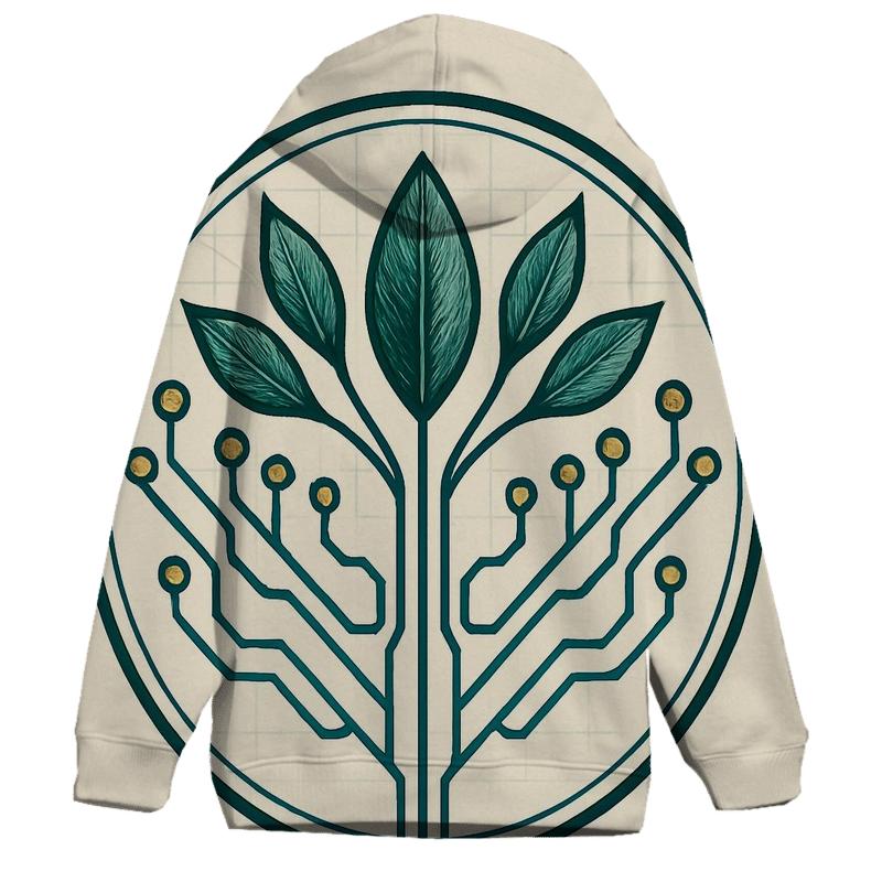 Botanical Circuitry Emblem hoodie designs