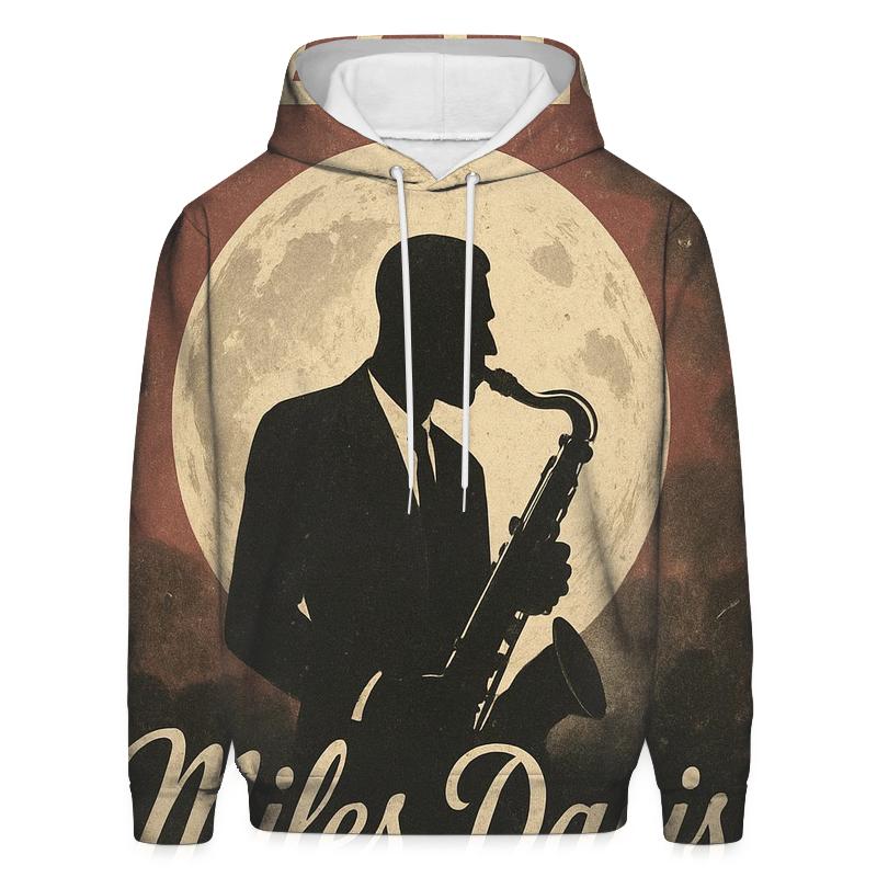 Aged Lunar Jazz Club Poster printed hoodies