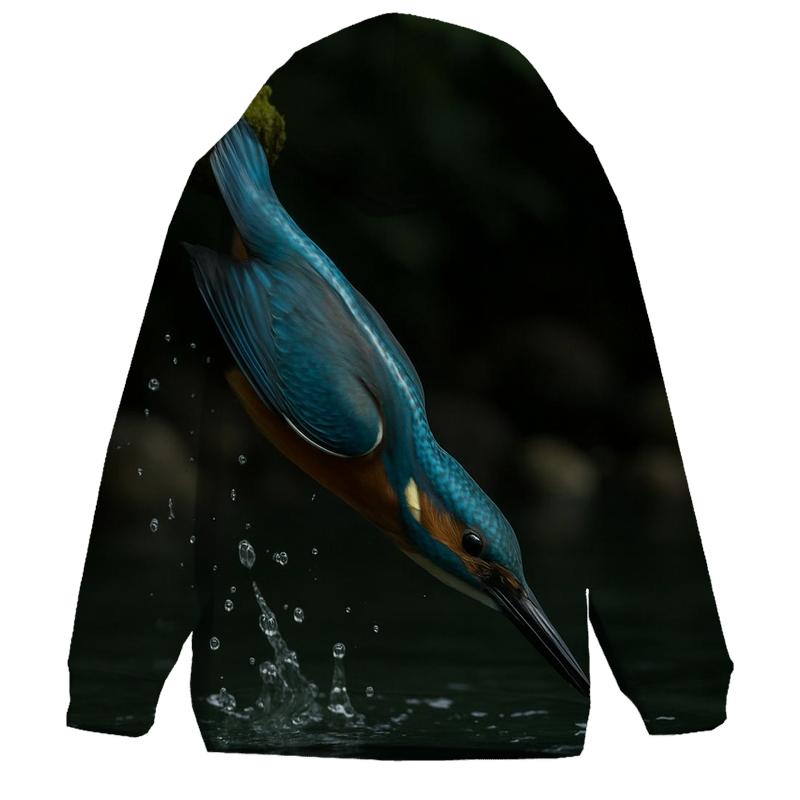 Riverglass Hunt Common Kingfisher graphic hoodies