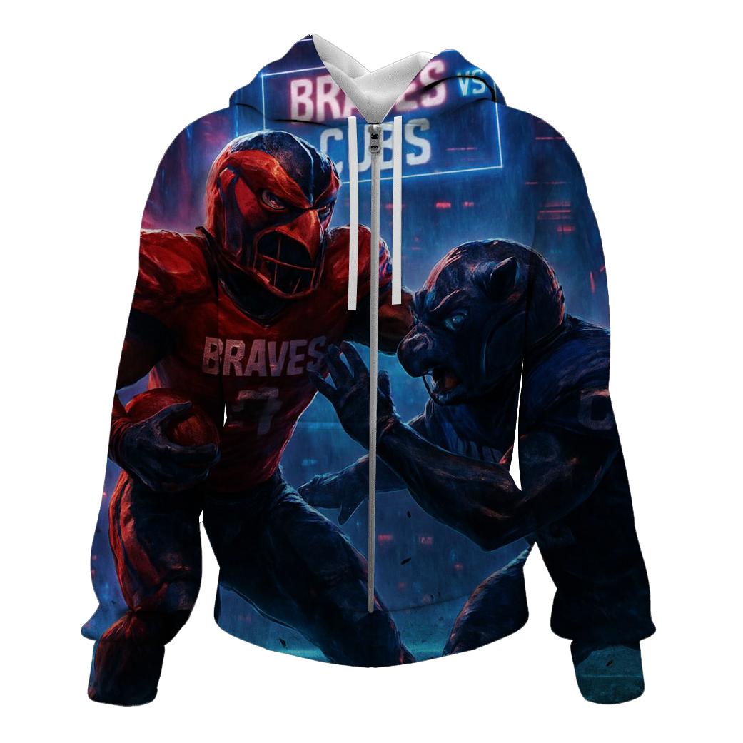 Neon Gridiron Showdown Braves Versus Cubs hoodie styles