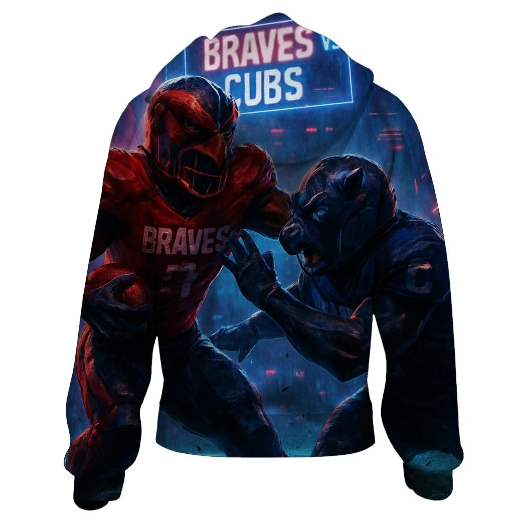 Neon Gridiron Showdown Braves Versus Cubs hoodie styles