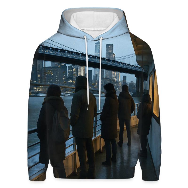 First Ferry Lights Under The Manhattan Bridge hoodie designs