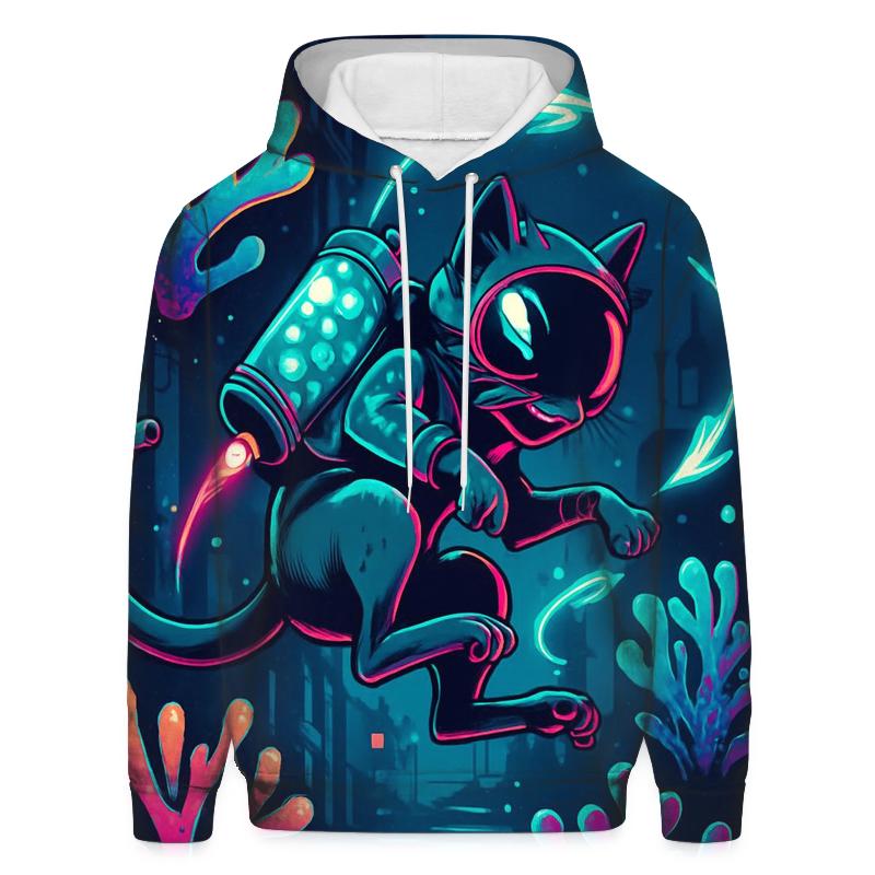 Coral Reef Jetpack Alley Cat graphic hoodies