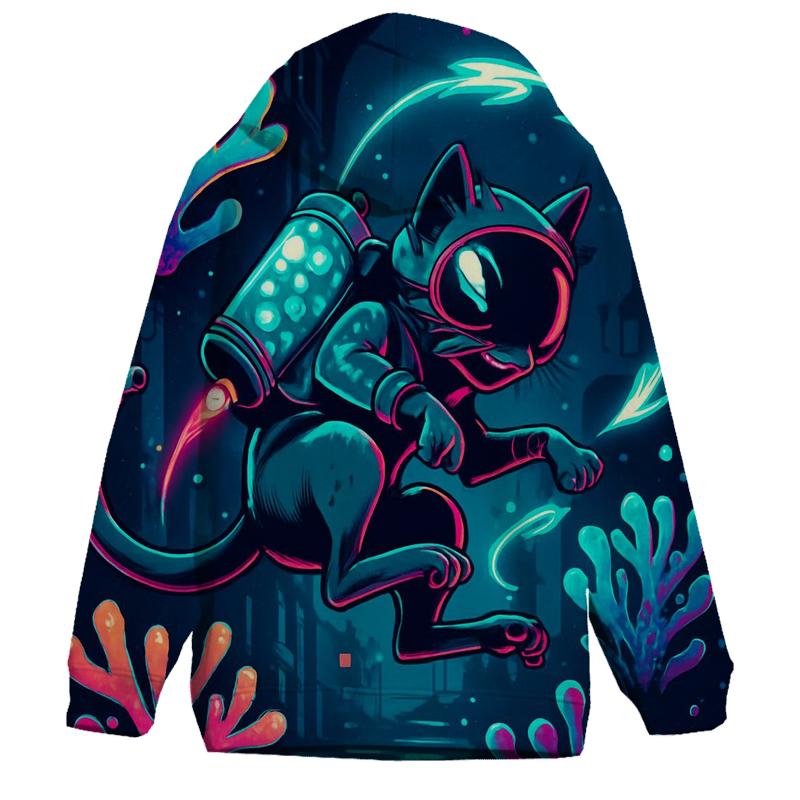 Coral Reef Jetpack Alley Cat graphic hoodies