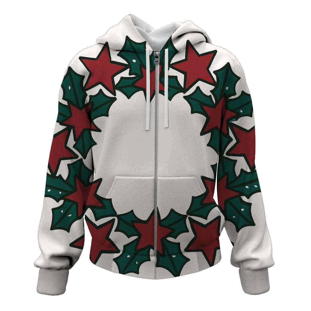 Holly Star Lattice Wreath graphic hoodies