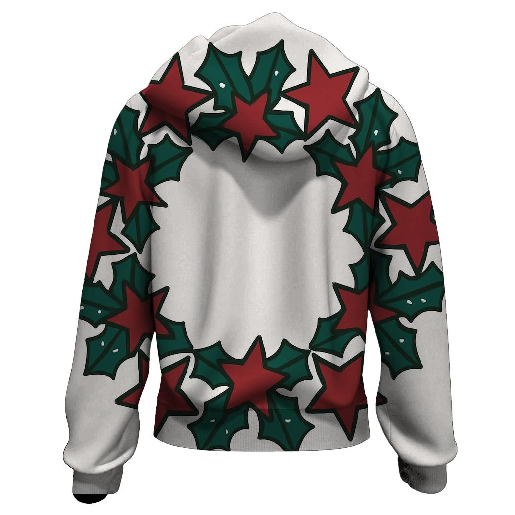 Holly Star Lattice Wreath graphic hoodies