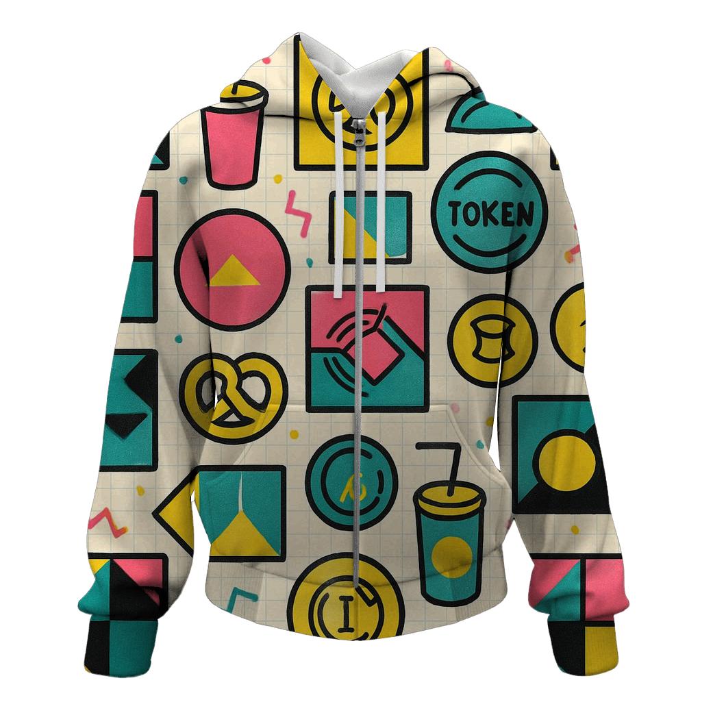 Mall Food Court Neon Tiles heavyweight hoodies
