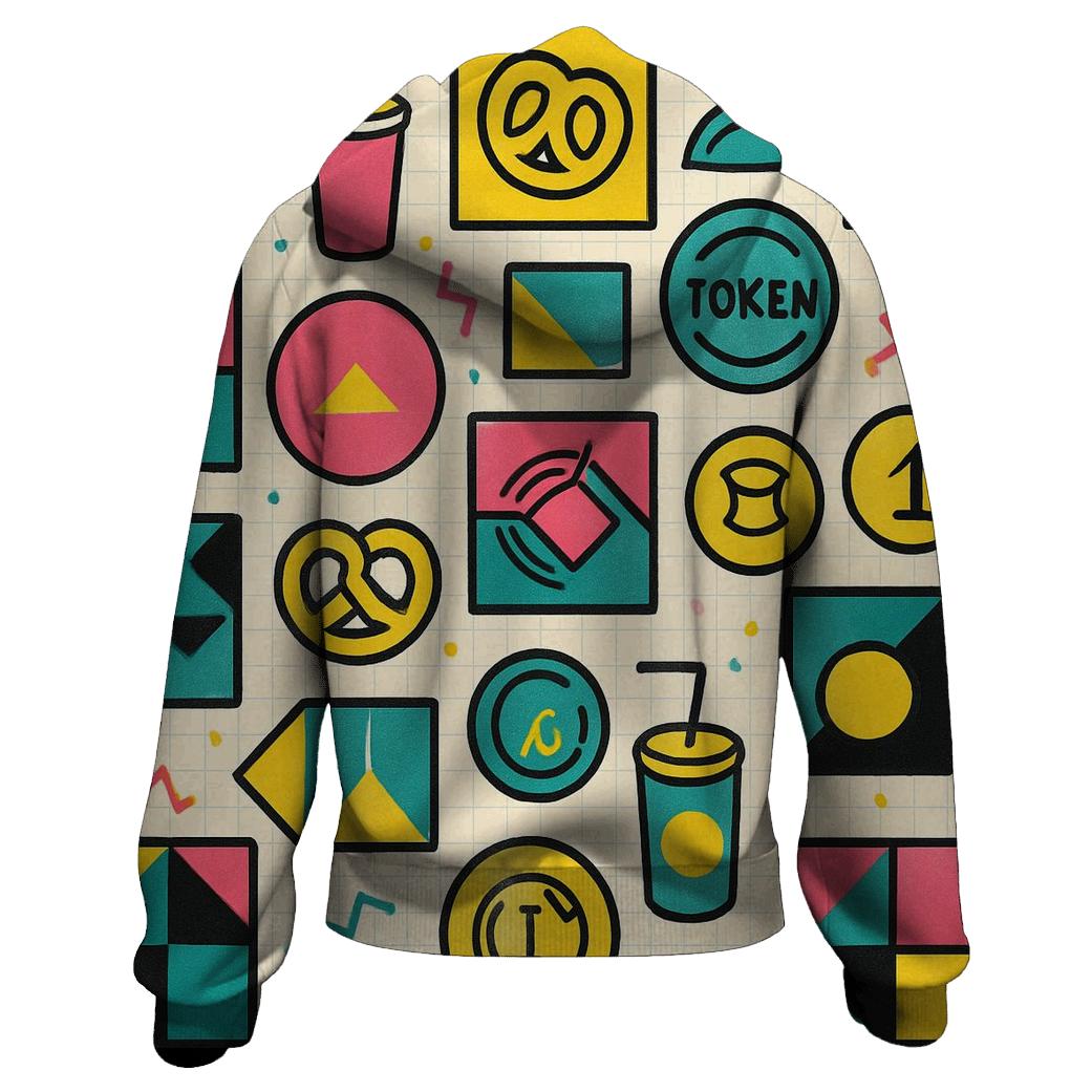 Mall Food Court Neon Tiles heavyweight hoodies