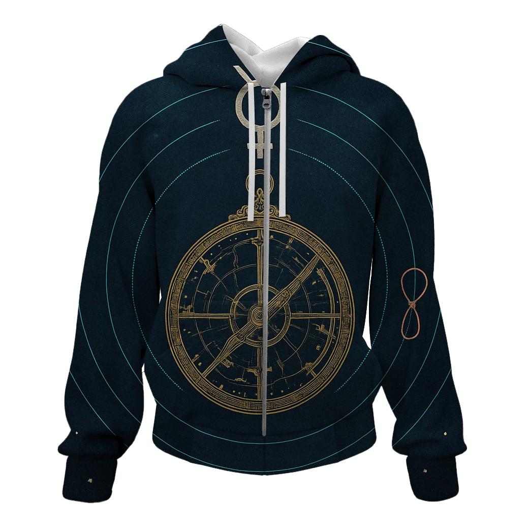 Retrograde Mercury Astrolabe Blueprint hoodie styles