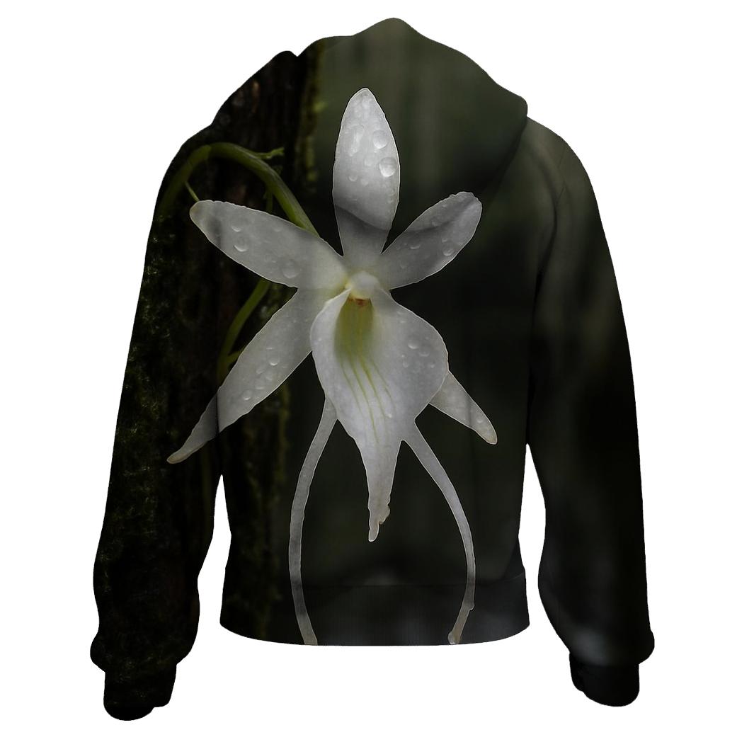 Ghost Orchid After Rain On Cypress Bark hoodie designs