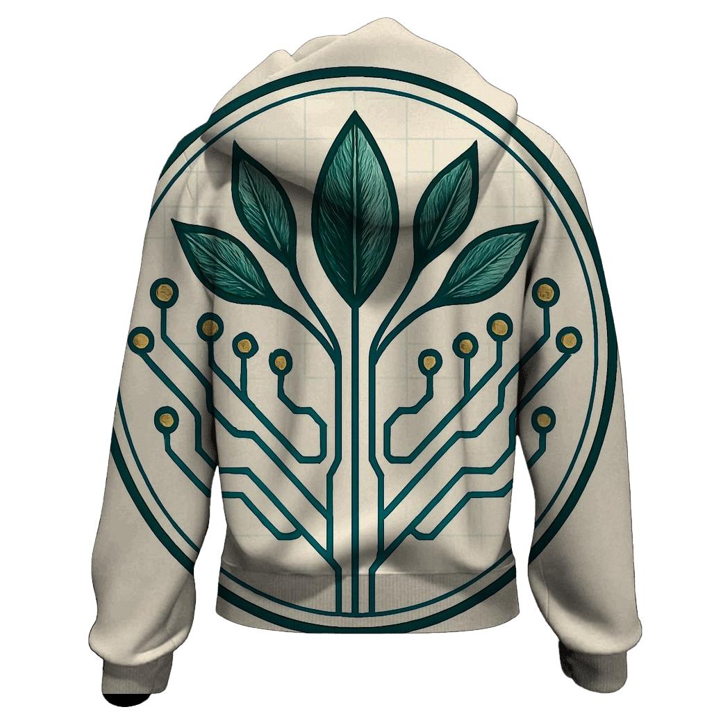 Botanical Circuitry Emblem zip-up hoodies