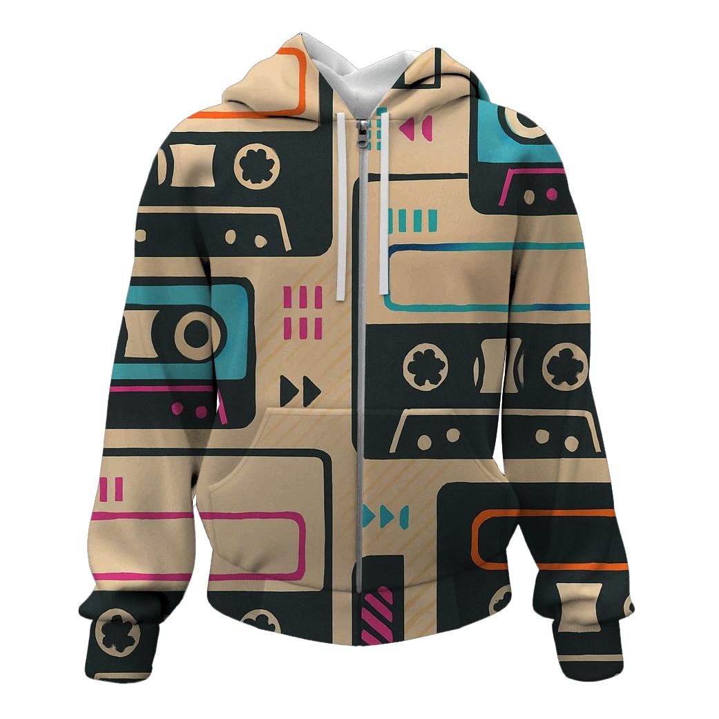 Cassette Mixtape Label Blocks hoodie designs