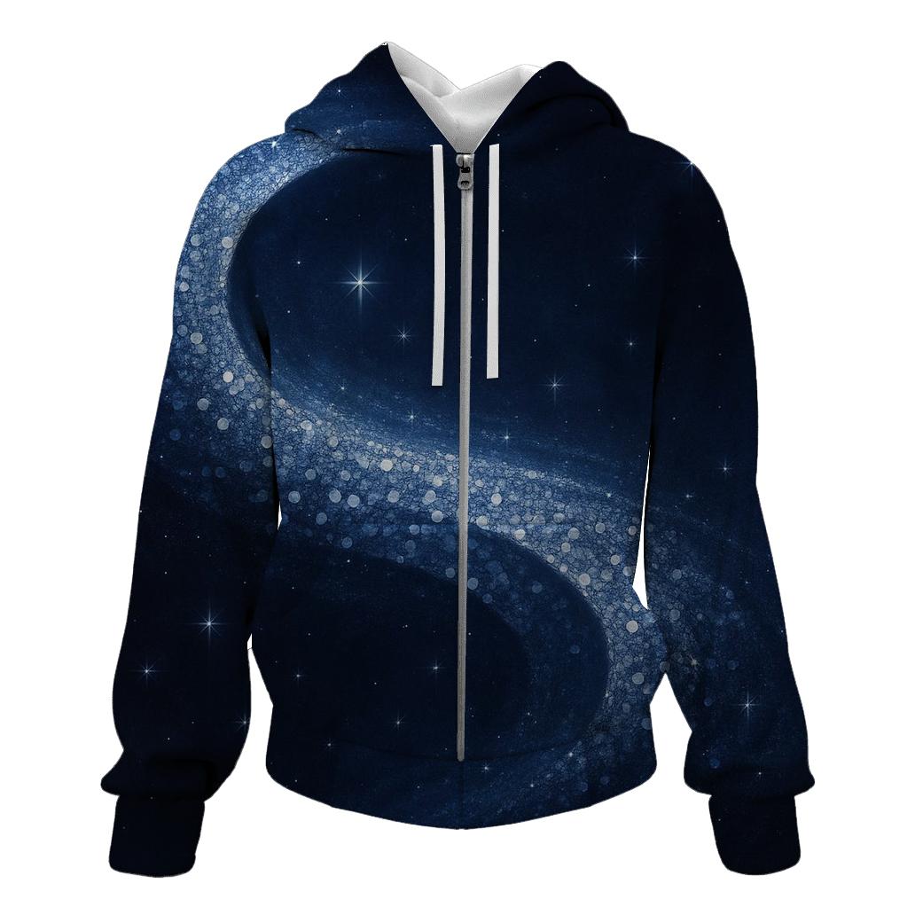 Midnight Sequin Nebula Wave hoodies fashion