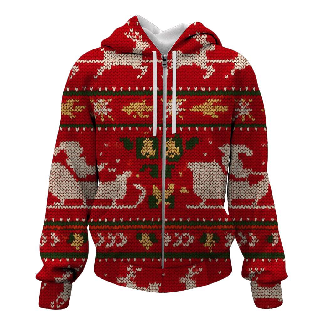 Santa Sleigh Meteor Shower Bands Design embroidered hoodies