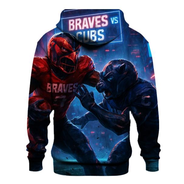 Neon Gridiron Showdown Braves Versus Cubs designer hoodies