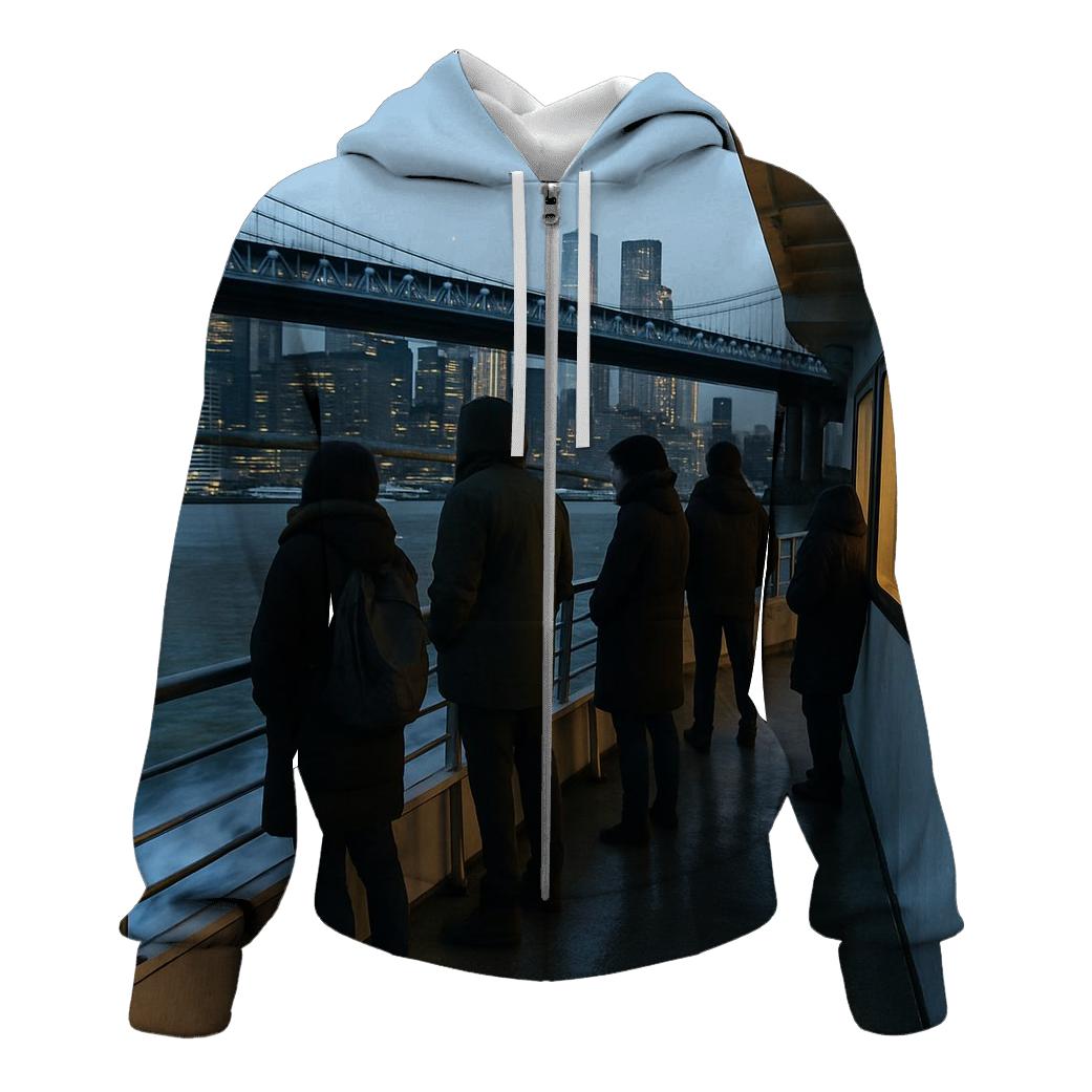 First Ferry Lights Under The Manhattan Bridge hoodies fashion