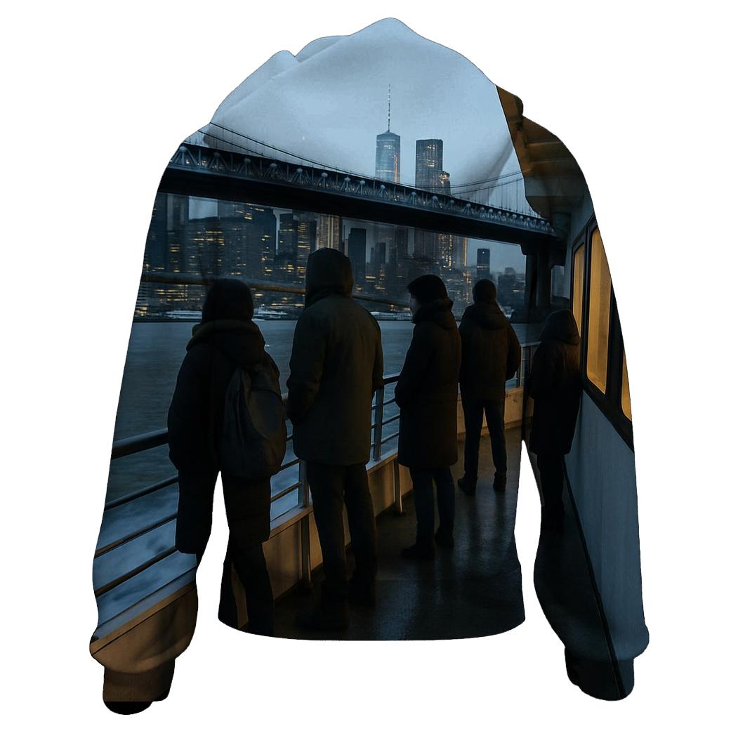 First Ferry Lights Under The Manhattan Bridge hoodies fashion