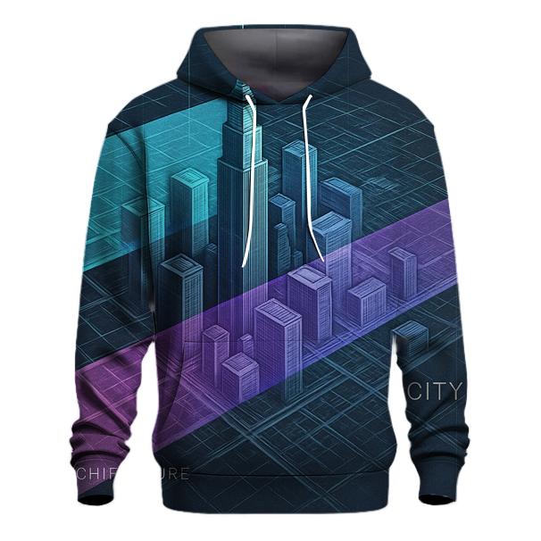 Prismatic City Blueprint Collage custom hoodies