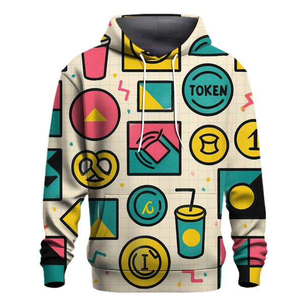 Mall Food Court Neon Tiles lightweight hoodies