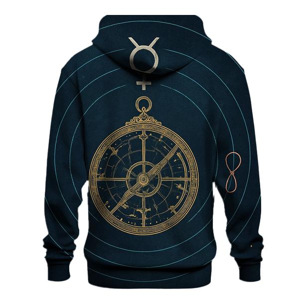 Retrograde Mercury Astrolabe Blueprint designer hoodies