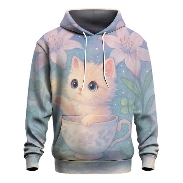 Moonlit Teacup Kitten Garden premium hoodies