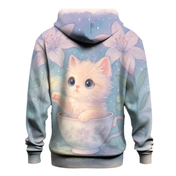 Moonlit Teacup Kitten Garden premium hoodies