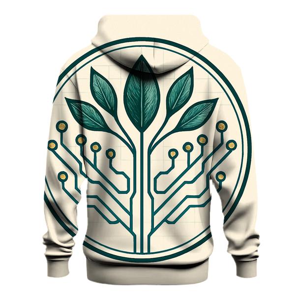 Botanical Circuitry Emblem graphic hoodies