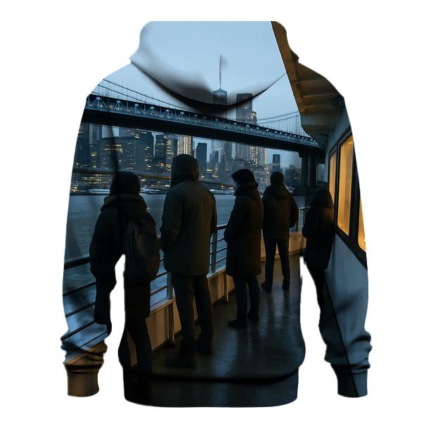 First Ferry Lights Under The Manhattan Bridge graphic hoodies