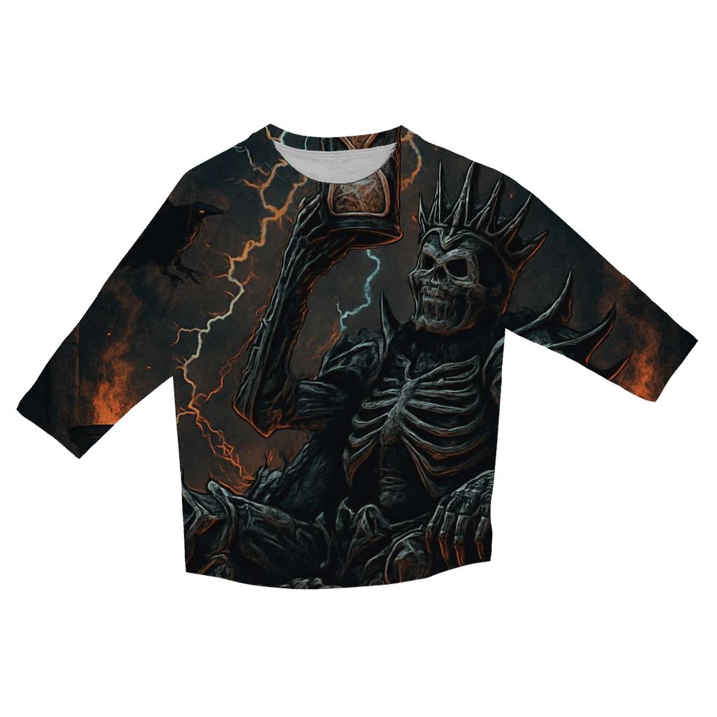 Throne Of The Ashen Skeleton King cotton quarter sleeve shirts