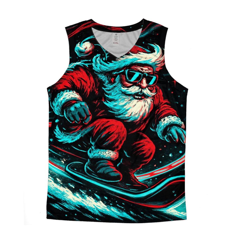 Neon Sleigh Night Rider Santa cotton sleeveless tops